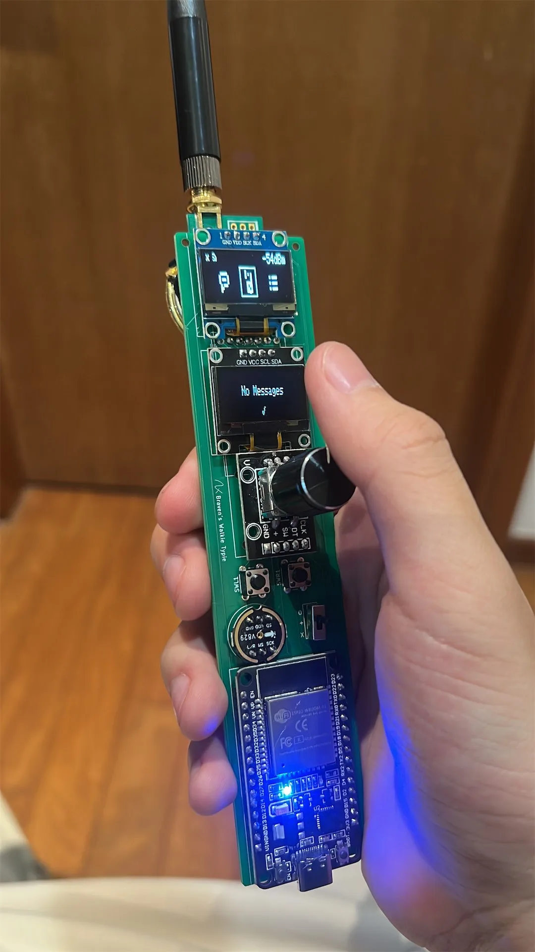 All components soldered to the PCB and working