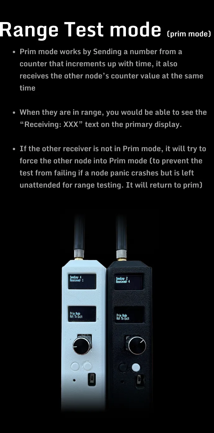 Brolocator range test mode