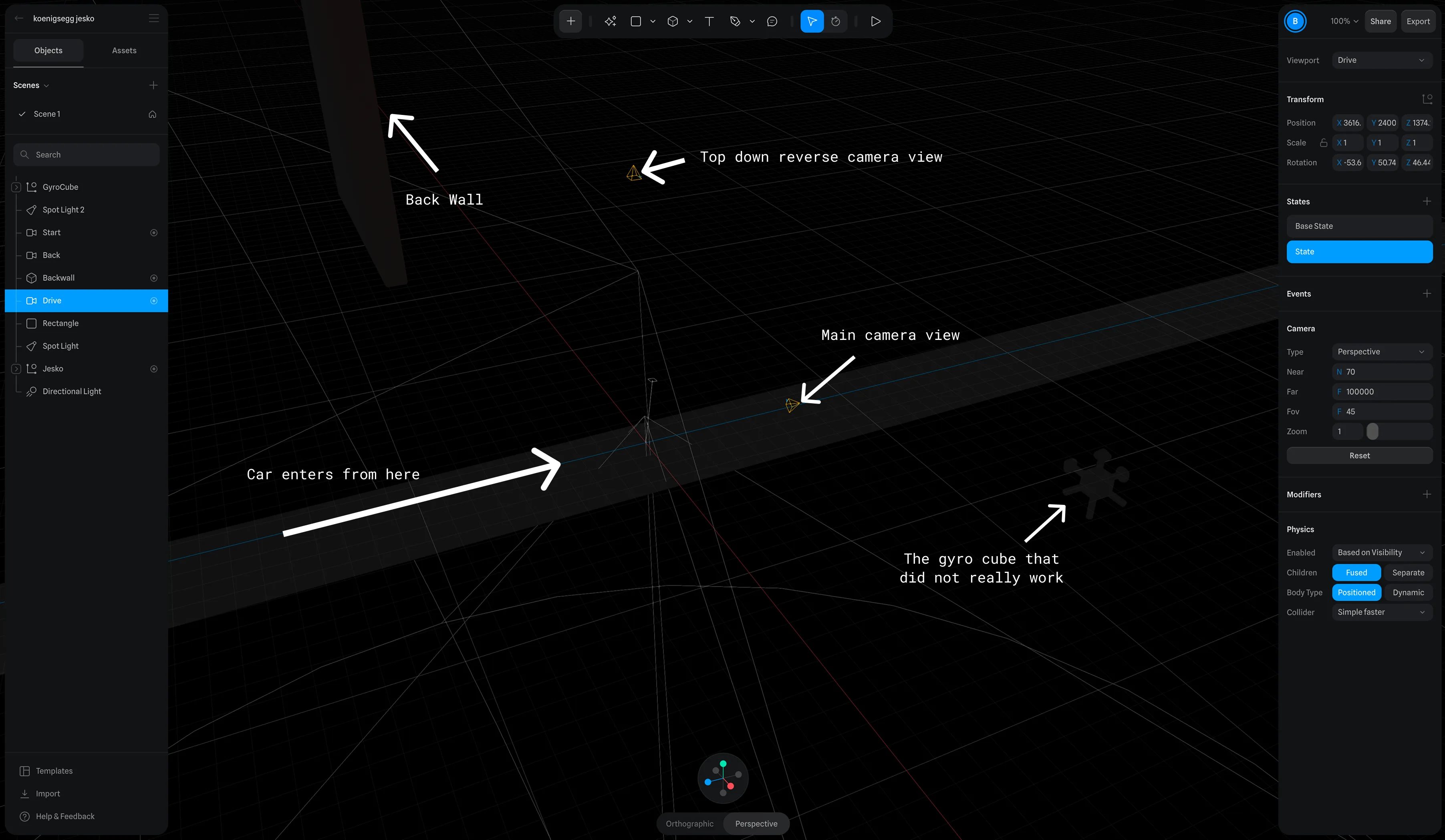Spline 3D UI element