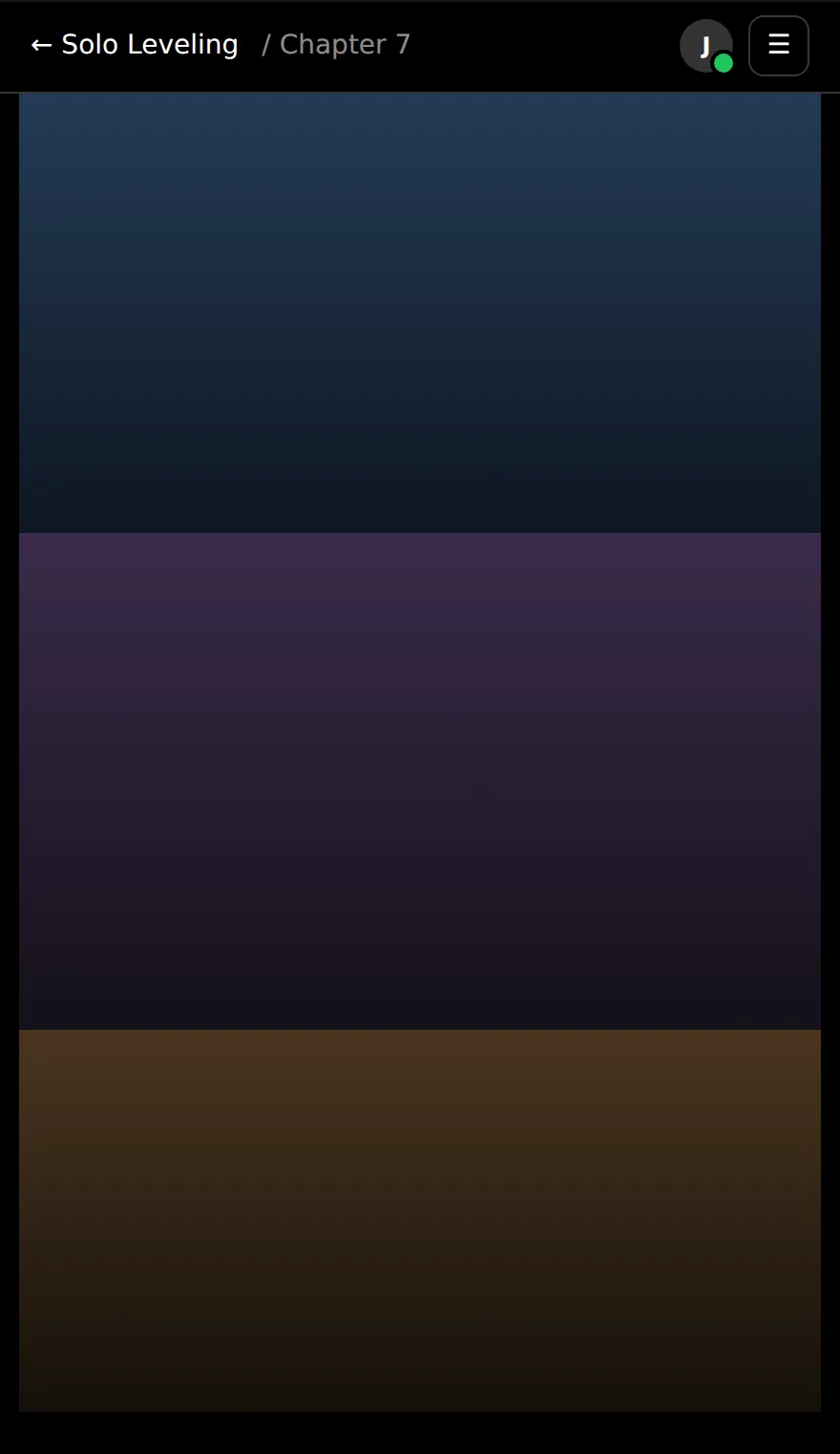 A webtoon chapter as a gapless vertical strip