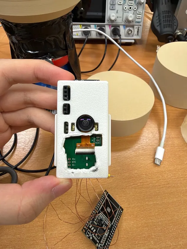 The final printed interior enclosure with the board inside
